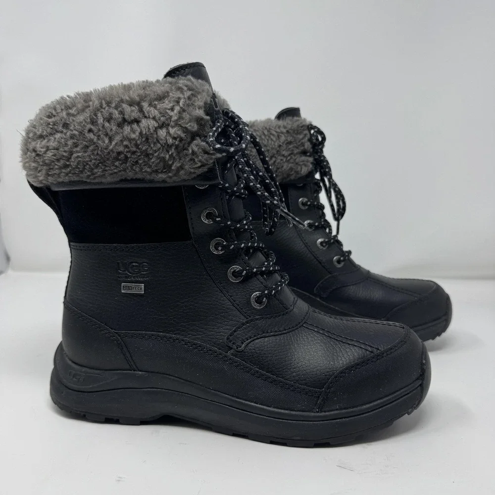 UGG Adirondack III Women's Black Waterproof Winter Snow Boots Size 7.5 Shearling - Picture 2 of 12